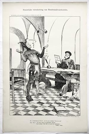 [Original lithograph/lithografie by Johan Braakensiek] Van Stössel naar Sarah Bernhardt, 5 August...