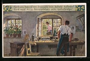 Seller image for Knstler-Ansichtskarte Paul Hey: Volksliederkarte Nr. 57: Horch was kommt von draussen rein for sale by Bartko-Reher