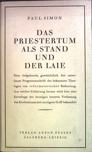 Bild des Verkufers fr Das Priestertum als Stand und der Laie. zum Verkauf von books4less (Versandantiquariat Petra Gros GmbH & Co. KG)