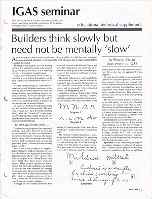 Immagine del venditore per Journal of Graphoanalysis IGAS seminar Supplement June 1996 venduto da Craig Stark