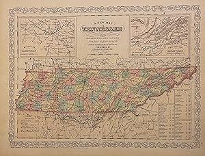 Bild des Verkufers fr A New Map of Tennessee with its Roads & Distances zum Verkauf von Argosy Book Store, ABAA, ILAB