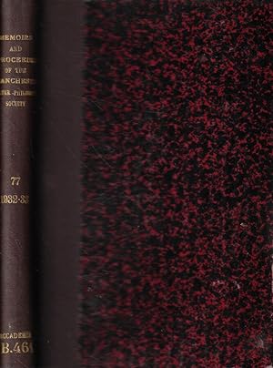 Bild des Verkufers fr Memoirs and proceedings of the Manchester Literary and Philosophical Society Vol. LXXVII zum Verkauf von Biblioteca di Babele