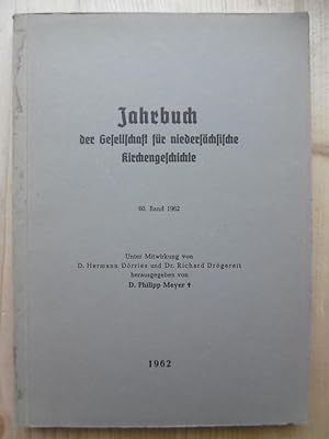 Jahrbuch der Gesellschaft für niedersächsische Kirchengeschichte. - 60. Band 1962. (Unter Mitwirk...