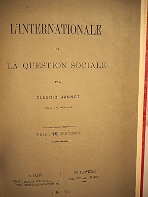 L'Internationale et la question sociale.