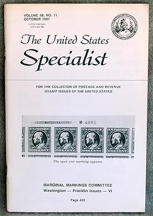 Bild des Verkufers fr The United States Specialist Volume 58, No. 11 October 1987 zum Verkauf von Argyl Houser, Bookseller