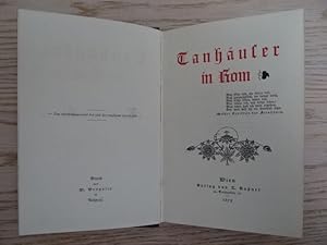 Seller image for Tanhuser in Rom. 1. Ausgabe. Wien, Rosner, 1875. 115 Seiten, 2 Bltter. Kl.-8. Orig.-Leinenband. for sale by Antiquariat Daniel Schramm e.K.
