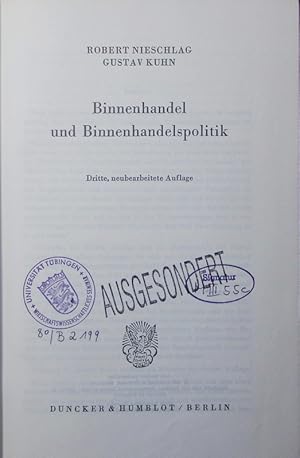 Seller image for Binnenhandel und Binnenhandelspolitik. for sale by Antiquariat Bookfarm