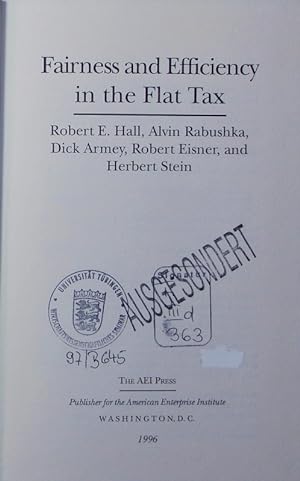 Immagine del venditore per Fairness and efficiency in the flat tax. venduto da Antiquariat Bookfarm
