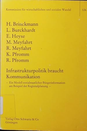 Bild des Verkufers fr Infrastrukturpolitik braucht Kommunikation. ein Modell sozialstaatlicher Brgerinformation am Beispiel der Regionalplanung. zum Verkauf von Antiquariat Bookfarm