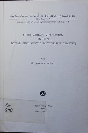 Bild des Verkufers fr Multivariate Verfahren in den Sozial- und Wirtschaftswissenschaften. zum Verkauf von Antiquariat Bookfarm
