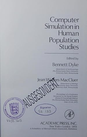 Seller image for Computer simulation in human population studies. proceedings of a conference . held at the Pennsylvania State Univ., June 12-14, 1972. for sale by Antiquariat Bookfarm
