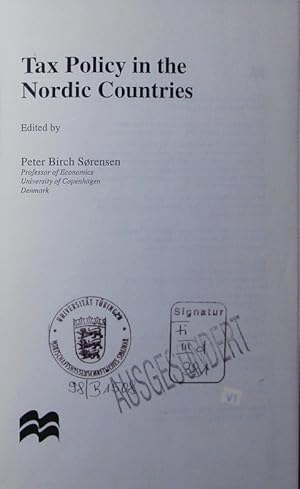 Bild des Verkufers fr Tax policy in the Nordic countries. zum Verkauf von Antiquariat Bookfarm