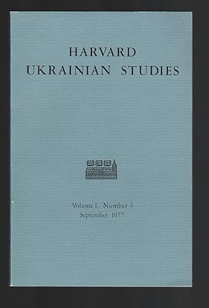 Imagen del vendedor de Harvard Ukrainian Studies, Volume I, Number 3, September 1977 a la venta por Leopolis