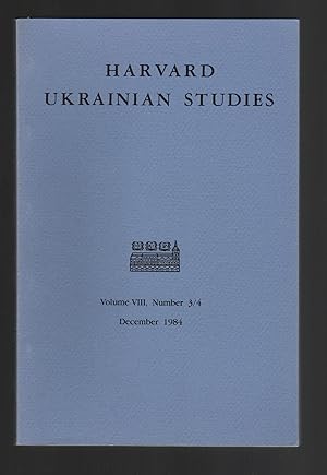 Imagen del vendedor de Harvard Ukrainian Studies, Volume VIII, Number 3/4, December 1984 a la venta por Leopolis