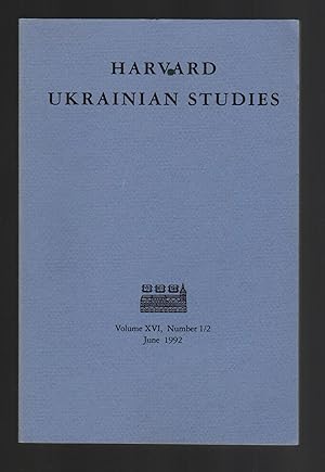 Imagen del vendedor de Harvard Ukrainian Studies, Volume XVI, Number 1/2, December 1992 a la venta por Leopolis