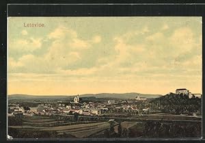 Bild des Verkufers fr Ansichtskarte Lettowitz /Letovice, Ortsansicht am Horizont zum Verkauf von Bartko-Reher