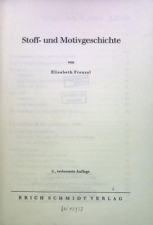 Imagen del vendedor de Stoff- und Motivgeschichte. Grundlagen der Germanistik ; 3 a la venta por books4less (Versandantiquariat Petra Gros GmbH & Co. KG)