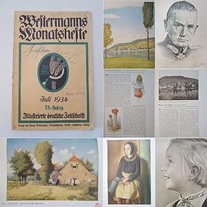 Bild des Verkufers fr Westermanns Monatshefte Juli 1934 * Maler K a r l H a g e m e i s t e r zum Verkauf von Galerie fr gegenstndliche Kunst