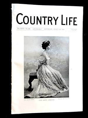 Bild des Verkufers fr Country Life magazine. No 588, 11th April 1908, Orchards nr Godalming, Portrait of Lady Grizel Hamilton, The Black-Throated Diver, Frogs, Golf. zum Verkauf von Tony Hutchinson