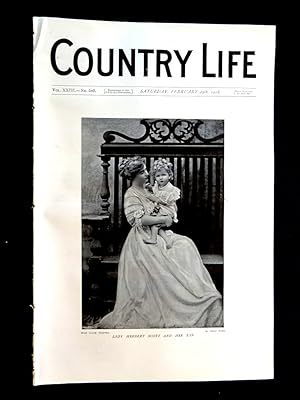 Bild des Verkufers fr Country Life magazine. No 582, 29th February 1908, Keele Hall Staffs. Portrait of Lady Herbert Scott and Her Son., New College Oxford, Shooting - Winston Churchill in East Africa, The Waterloo Cup, Retrievers, Sport in Norway pt 2, Golf. zum Verkauf von Tony Hutchinson