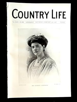 Bild des Verkufers fr Country Life magazine. No 580, 15th February 1908, Wimpole Hall Cambridgeshire Seat of Viscount Clifden, Portrait of Miss Florence Lister-Kaye, Windmill Lore, Shooting Rabbits in Warren pt 2, Golf. zum Verkauf von Tony Hutchinson