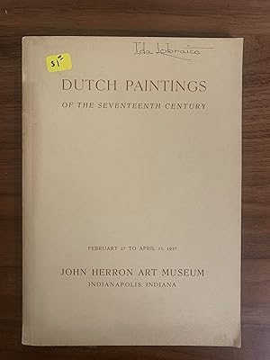 Image du vendeur pour Dutch Paintings of the Seventeenth Century: February 27 to April 11, 1937 mis en vente par Exchange Value Books