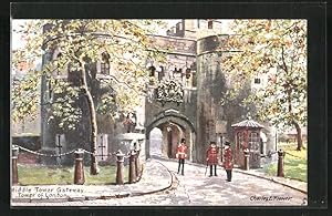 Seller image for Knstler-Ansichtskarte Charles F. Flower: Tower of London, Middle Tower gateway for sale by Bartko-Reher