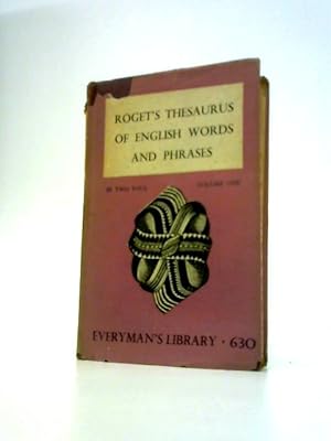 Bild des Verkufers fr Thesaurus of English Words and Phrases - Volume 1 Only zum Verkauf von World of Rare Books