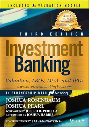 Bild des Verkufers fr Investment Banking : Valuation, Lbos, M&a, and Ipos (Book + Valuation Models) zum Verkauf von GreatBookPrices