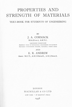 Imagen del vendedor de Properties and Strength of Materials. Text book for students of Engineering. a la venta por Eaglestones