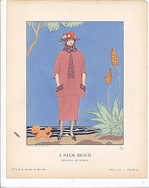 A Palm Beach. Tailleur de Worth. Illustration De La Gazette Du Bon Ton