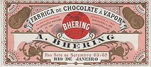 "CHOCOLAT A. BHERING RIO DE JANEIRO" Etiquette-chromo originale (entre 1890 et 1900)