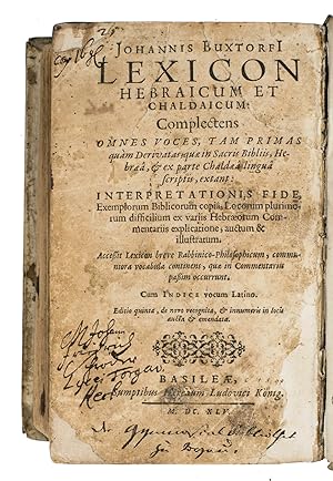 Lexicon Hebraicum et Chaldaicum: complectens omnes voces, tam primas quam derivatas, quae in Sacr...