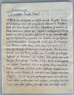 Eigenhändiges Manuskript mit Unterschrift "Hzlm".