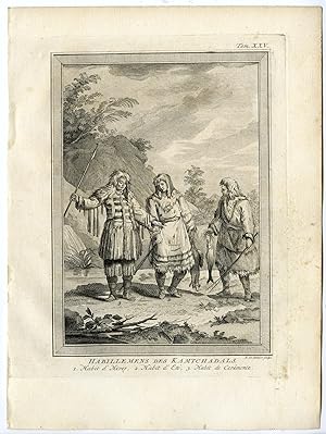 Antique Print-KAMCHATKA PENINSULA-RUSSIA-COSTUME-MEN-de Bakker-Prevost-1777