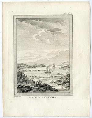 Antique Print-KAMCHATKA PENINSULA-RUSSIA-AVACHA BAY-SHIP-de Bakker-Prevost-1777