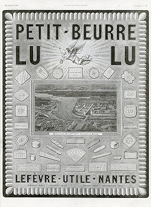 "PETIT-BEURRE LU" Annonce originale entoilée parue dans L'ILLUSTRATION du 19/1/1924