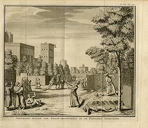 Antique Print-GENRE-PUNISHMENT-PERSIA-SALMON-Philips-1732