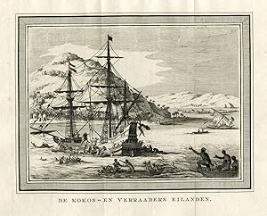 Antique Print-COCOS ISLAND-TRAITORS-VOC SHIP-Prevost-1777
