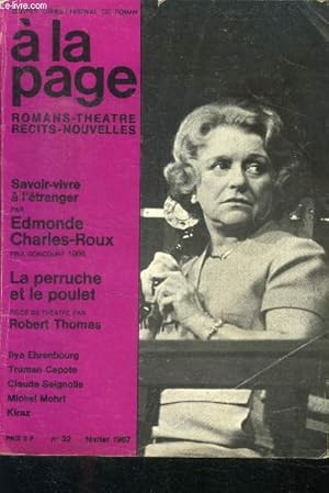 Image du vendeur pour A la page N32- fevrier 1967- marie la louve de claude seignolle, mon ami picasso par ilya ehrenbourg, savoir vivre a l'etranger par edmonde charles roux, la campagne d'italie par michel mohrt, les parisiennes aux sport d'hiver par kiraz, l'anniversaire. mis en vente par Le-Livre