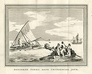 Antique Print-VOC-CHINESE JUNK-BONTEKOE-ATTACK-Prevost-1777