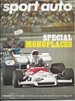 Sport . Auto nº 123 mensuel Avril 72. Special Monoplaces. Frances