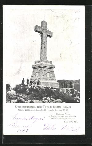 Cartolina Lucca, Croce monumentale sulla Torre di Brancoli