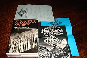 Summits & Secrets (first priting) + Publisher's promotional inserts