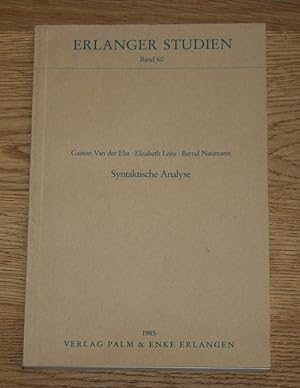 Syntaktische Analyse. [Erlanger Studien Band 60.],