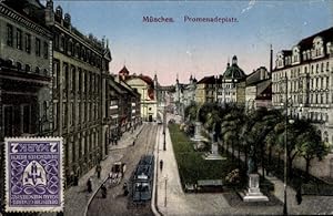 Ansichtskarte / Postkarte München, Promenadeplatz, Straßenbahn