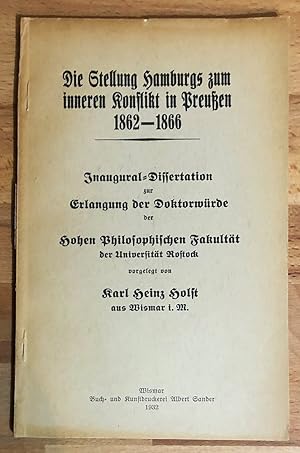 Die Stellung Hamburgs zum inneren Konflikt in Preussen 1862-1866