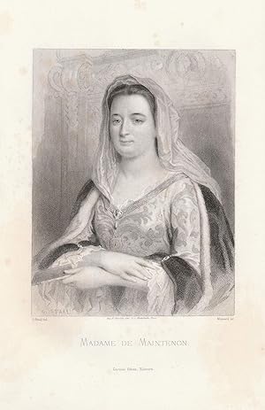 Seller image for Madame de Maintenon. Stahlstich-Portrt von Massard nach Staal. for sale by Antiquariat Dennis R. Plummer