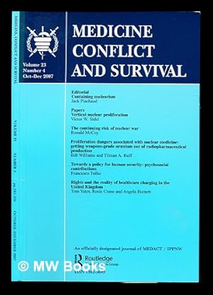 Seller image for Medicine, Conflict and Survival: volume 23, number 4: Oct.-Dec. 2007 for sale by MW Books