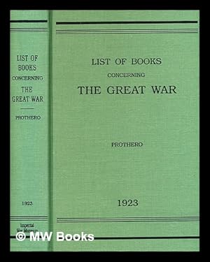 Image du vendeur pour A select analytical list of books concerning the great war mis en vente par MW Books